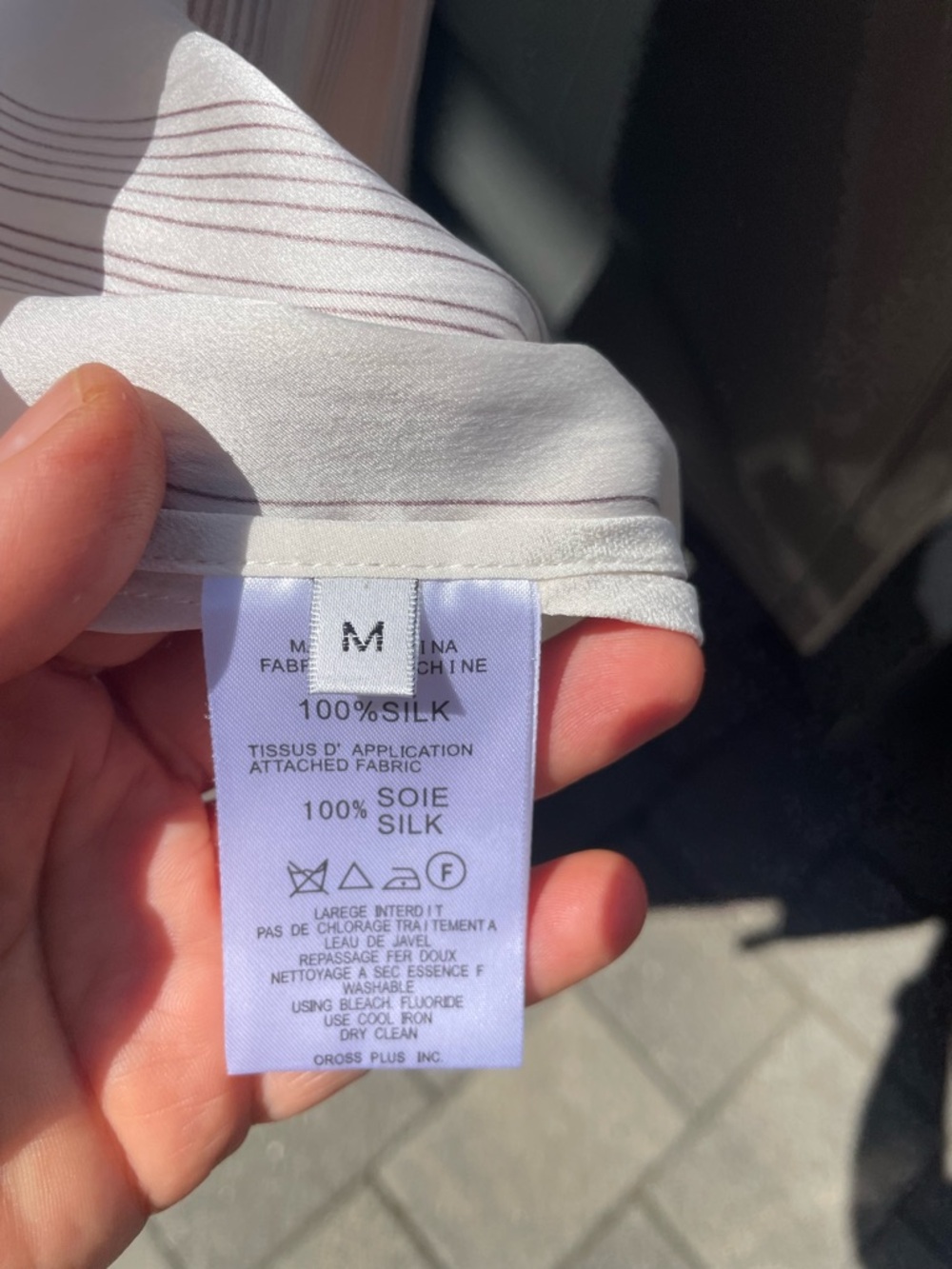 Striped Pink and Cream Button-Front Skirt, 100% silk and a  top, new with tags. - Picture 5 of 16
